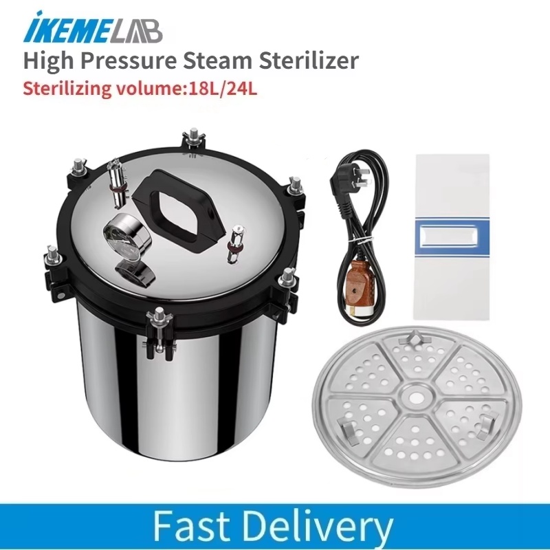 Autoclave Sterilizer Dental - IKEME 18/24L Portable Autoclave Machine Electric